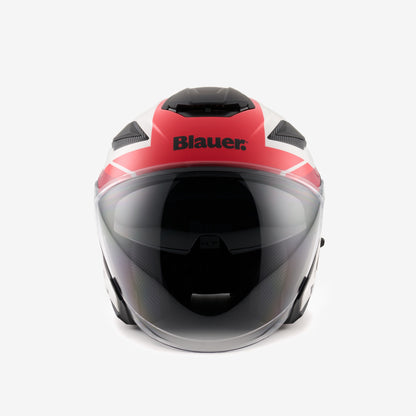 Casco BLAUER HT™ JET JJ01 ✈ ROJO, BLANCO&negro