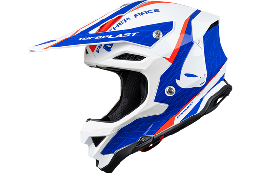 Casco de motocross UFOplast DIAMOND™ ♦ BLANCO,ROJO&AZUL