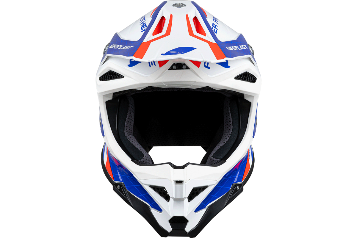 Casco de motocross UFOplast DIAMOND™ ♦ BLANCO,ROJO&AZUL