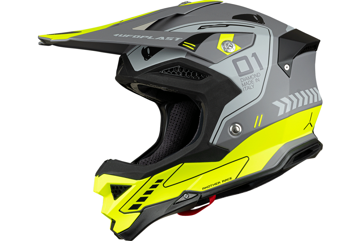 Casco de motocross UFOplast DIAMOND™ ♦ GRIS&FLUO