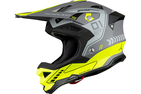 Casco de motocross UFOplast DIAMOND™ ♦ GRIS&FLUO