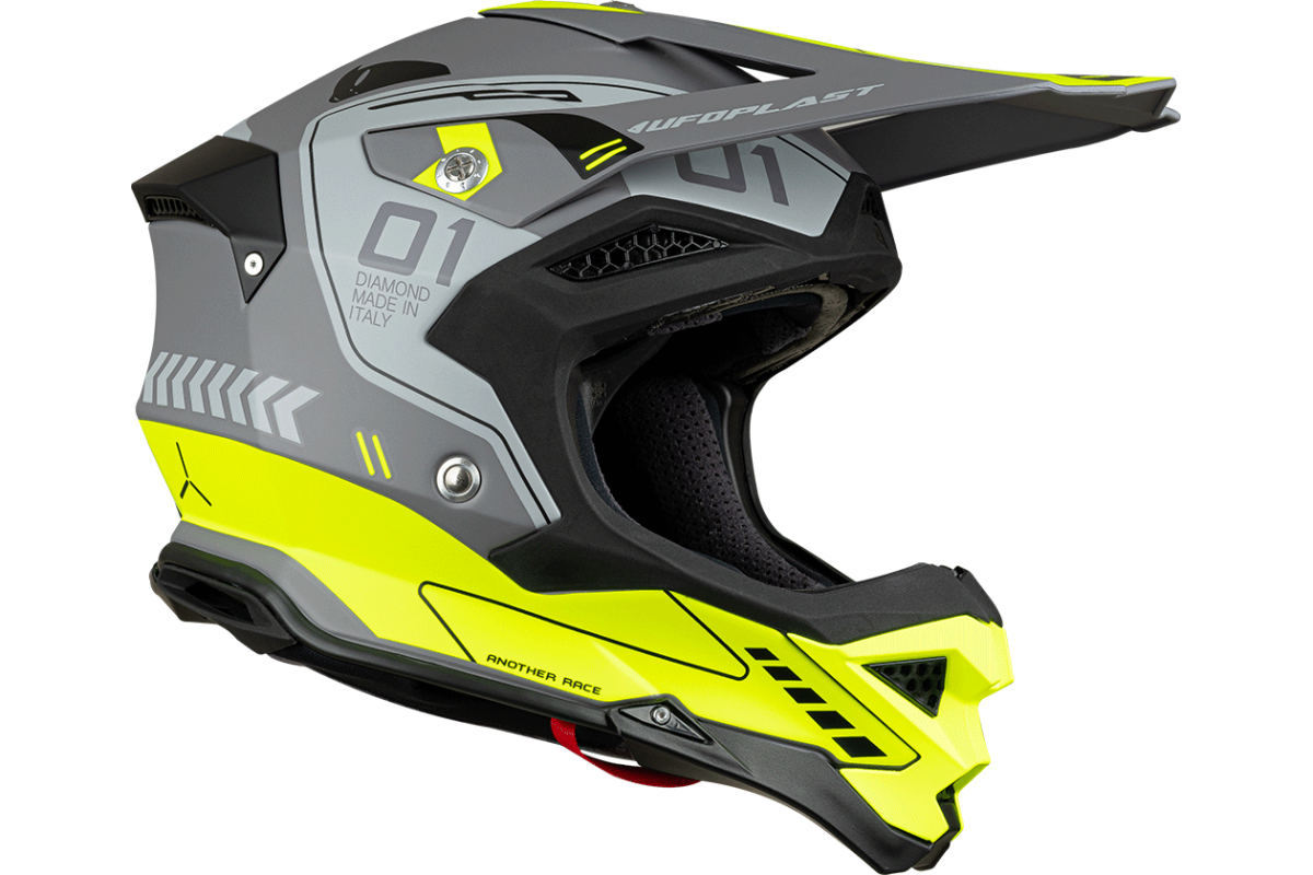 Casco de motocross UFOplast DIAMOND™ ♦ GRIS&FLUO