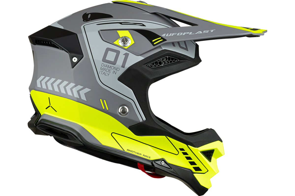 Casco de motocross UFOplast DIAMOND™ ♦ GRIS&FLUO