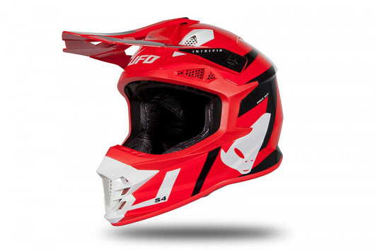 Casco de motocross UFOplast INTREPID™ ♠ BLANCO&ROJO