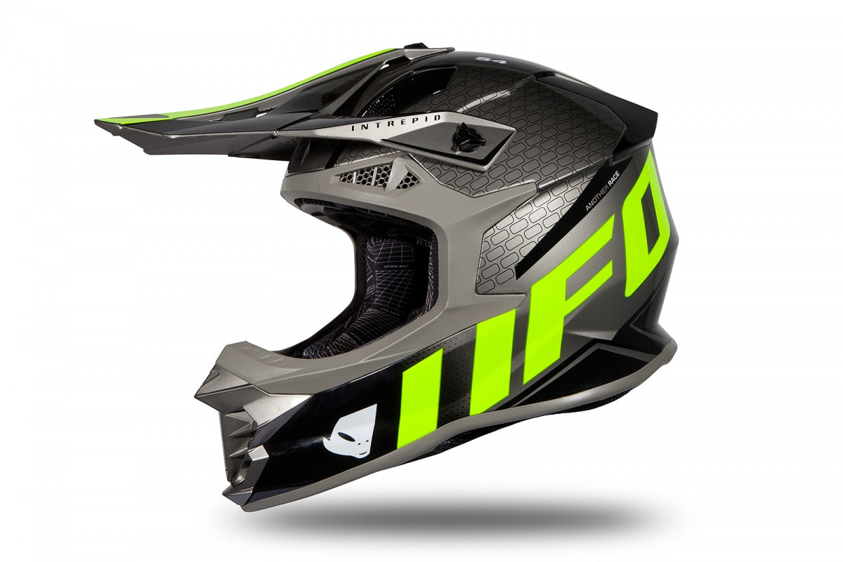 Casco de motocross UFOplast INTREPID™ ♠ GRIS&FLUO