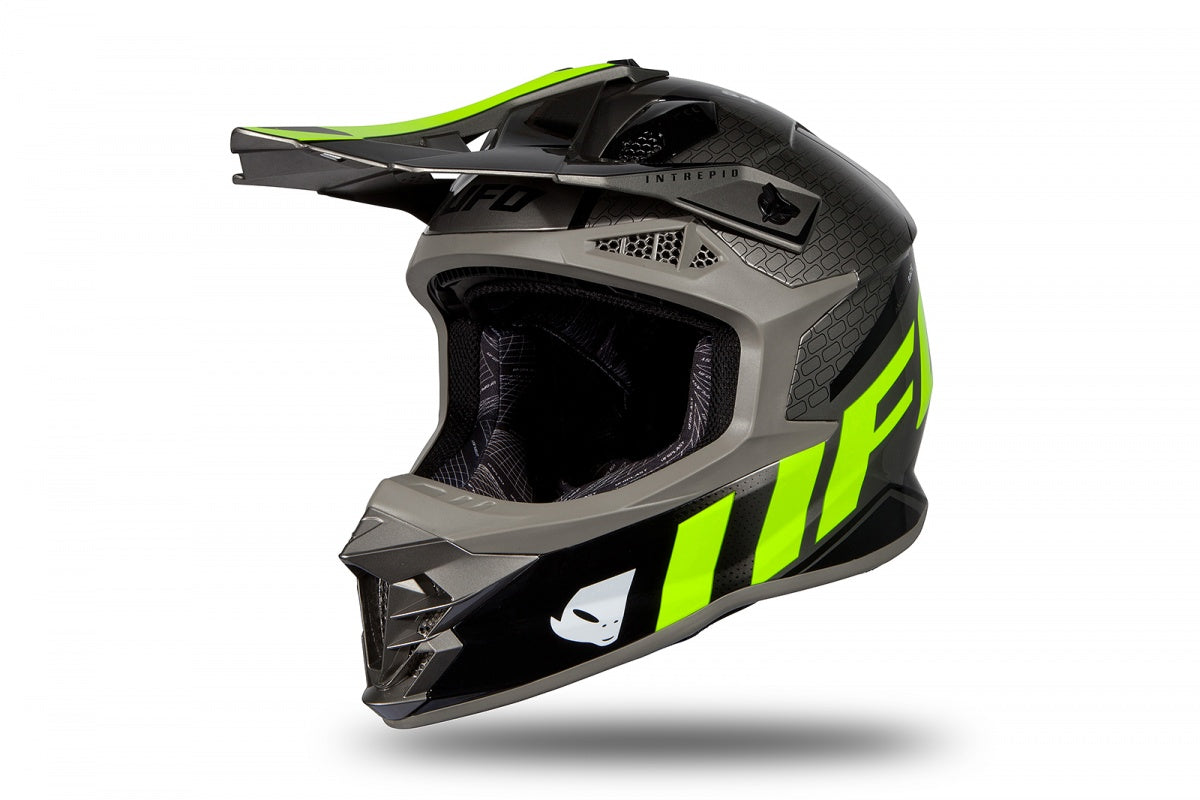 Casco de motocross UFOplast INTREPID™ ♠ GRIS&FLUO