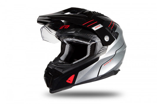 Casco de enduro UFOplast ARIES™ ♈︎ NEGRO&PLATA