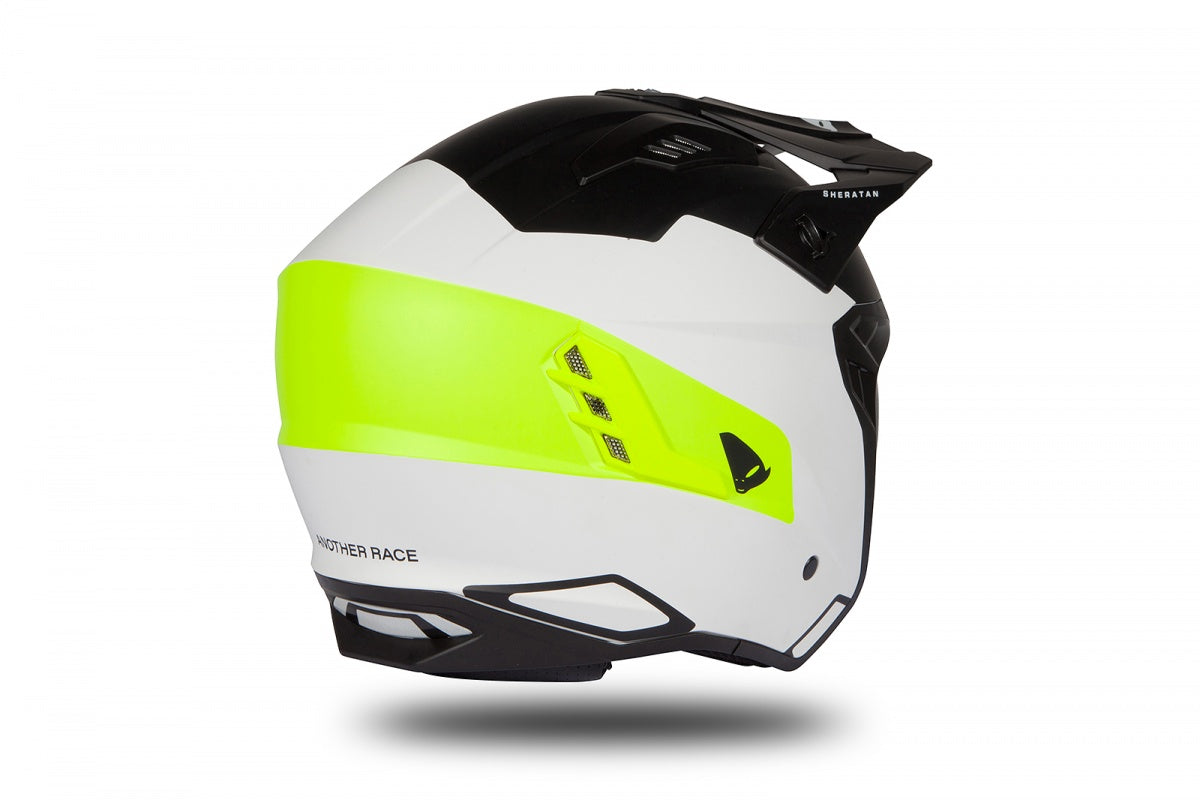 Casco abierto UFOplast SHERATAN™ ✈ BLANCO,NEGRO&FLUO