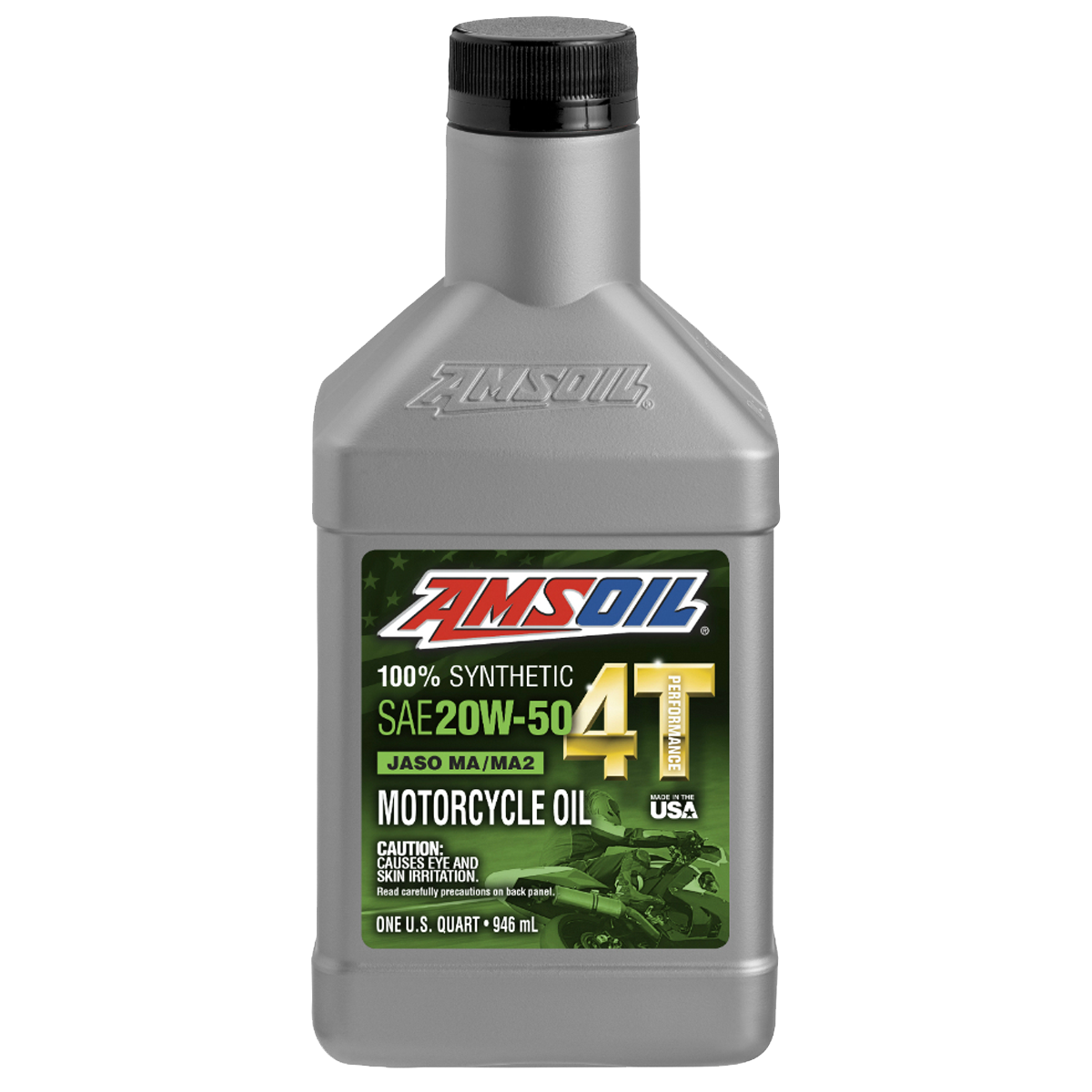 Aceite 100% sintético AMSOIL™ para motos 4T • MC4 HIGH PERFORMANCE 20W50 • 1qt.