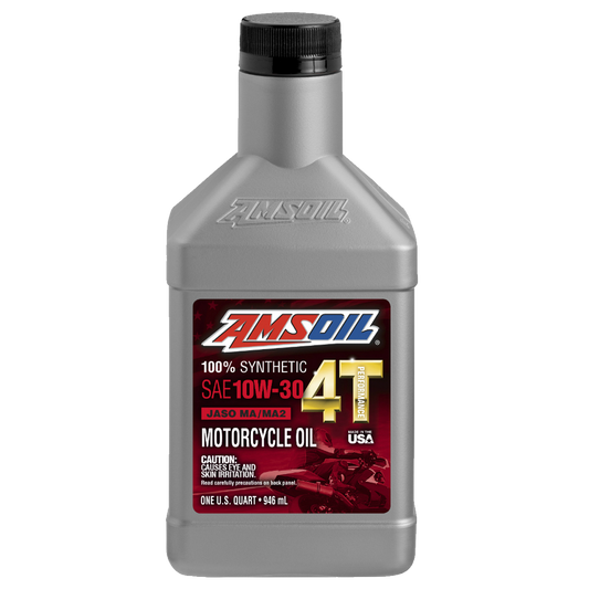 Aceite 100% sintético AMSOIL™ para motos 4T • MC4 HIGH PERFORMANCE 10W30 • 1qt.