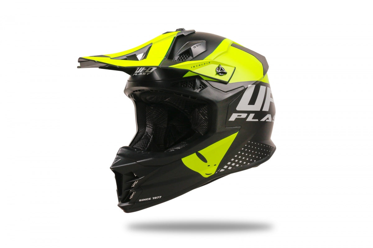 Casco de motocross UFOplast INTREPID™ ♠ NEGRO&FLUO