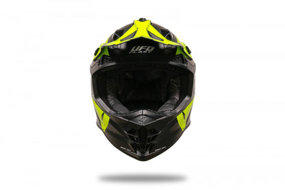 Casco de motocross UFOplast INTREPID™ ♠ NEGRO&FLUO