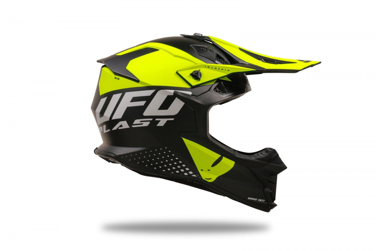 Casco de motocross UFOplast INTREPID™ ♠ NEGRO&FLUO