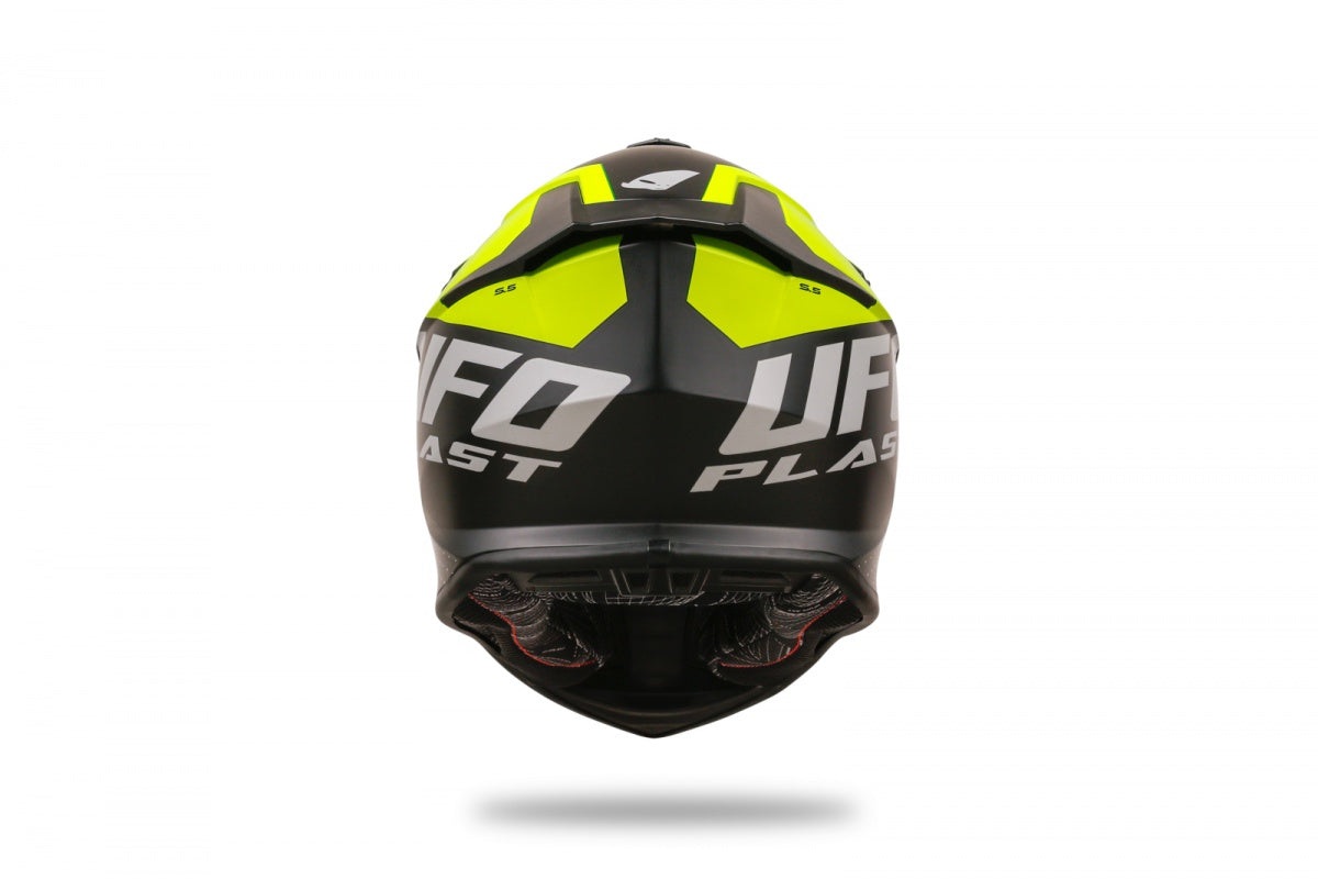 Casco de motocross UFOplast INTREPID™ ♠ NEGRO&FLUO